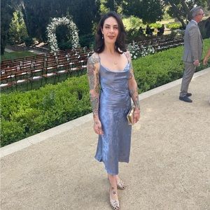 Moody blue silky dress - size S/M